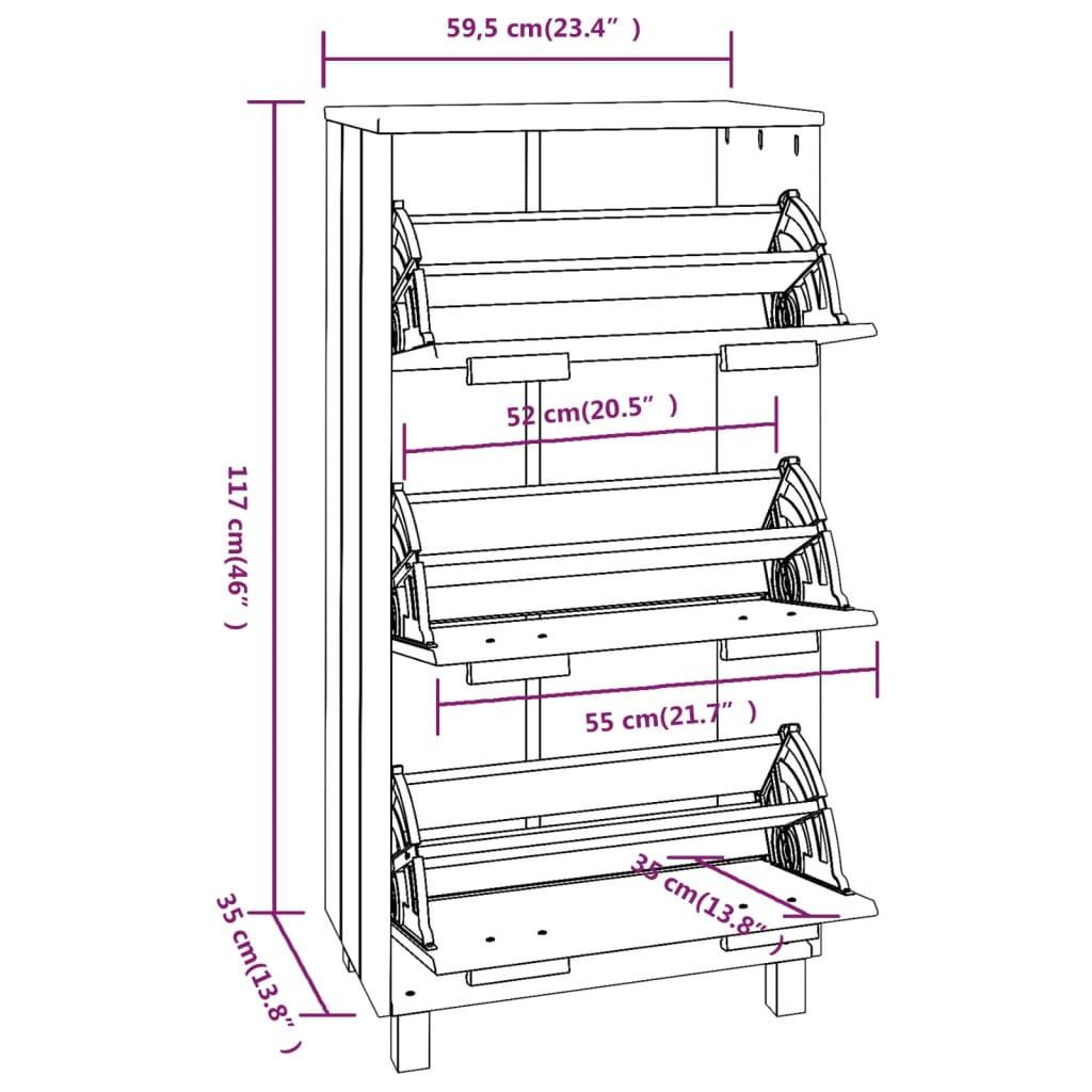 VidaXL Meuble à chaussures bois  