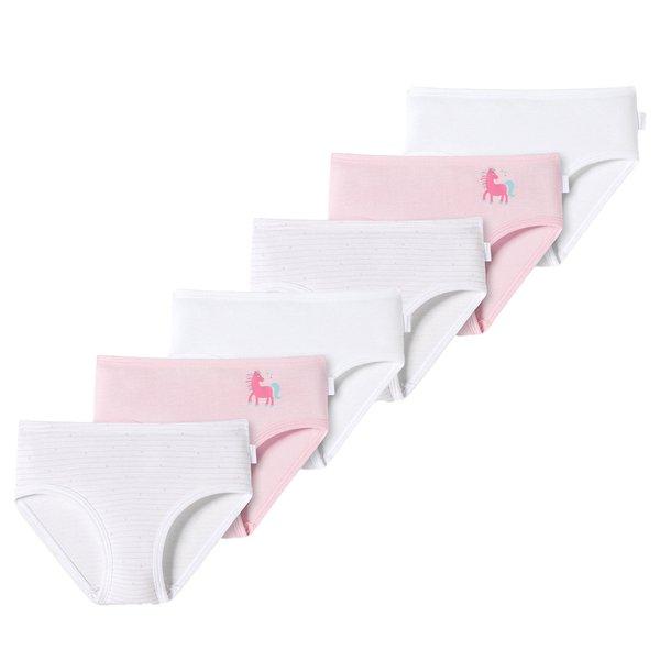 Image of 6er Pack Kids Girls Feinripp Organic Cotton - Slips Unterhosen Mädchen Rosa 140