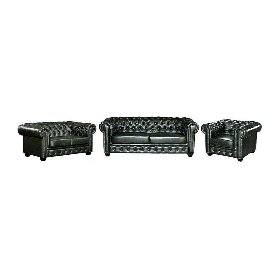 LINEA SOFA Canapé chesterfield 3+2+cuir de buffle Empire  