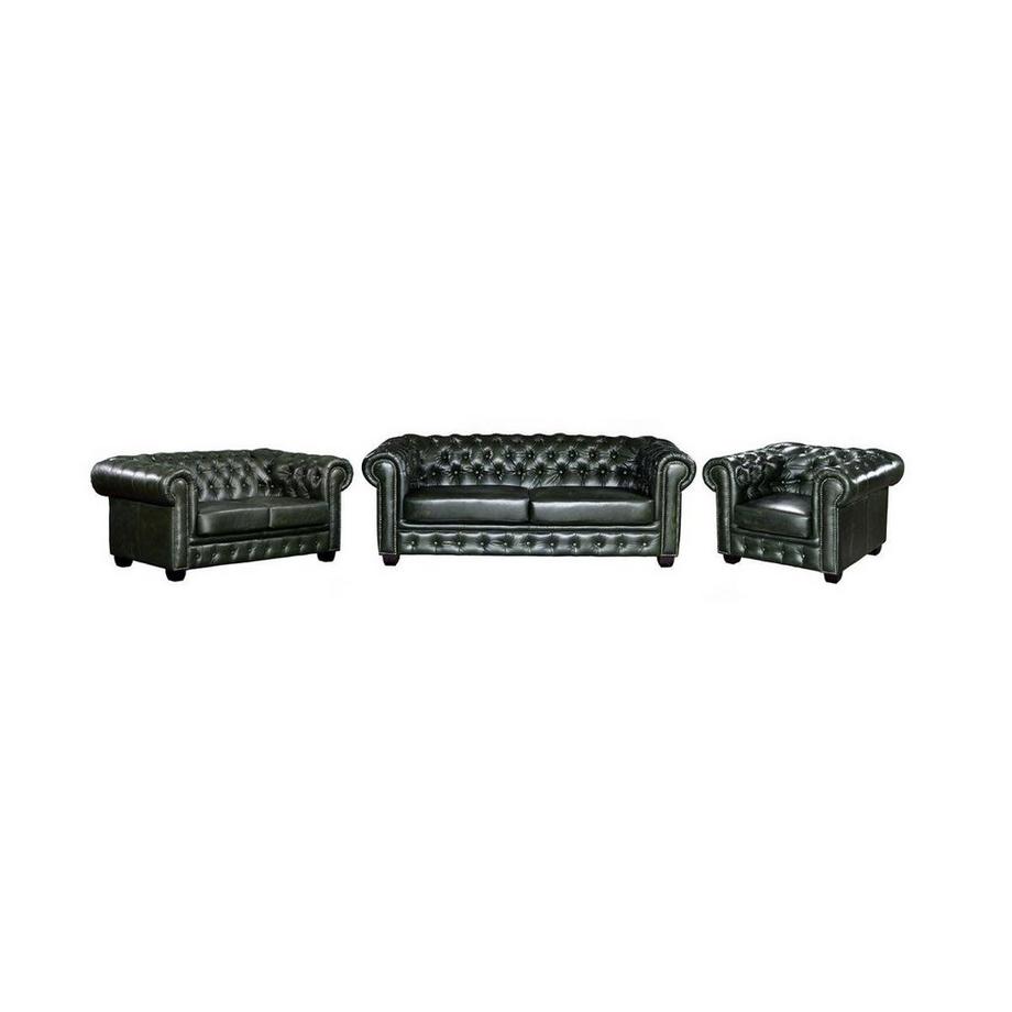 Canapé chesterfield 3+2+cuir de buffle Empire