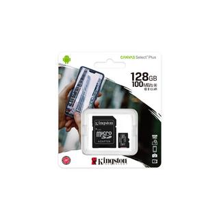 Kingston  Kingston Technology Scheda micSDXC Canvas Select Plus 100R A1 C10 da 128GB + adattatore 