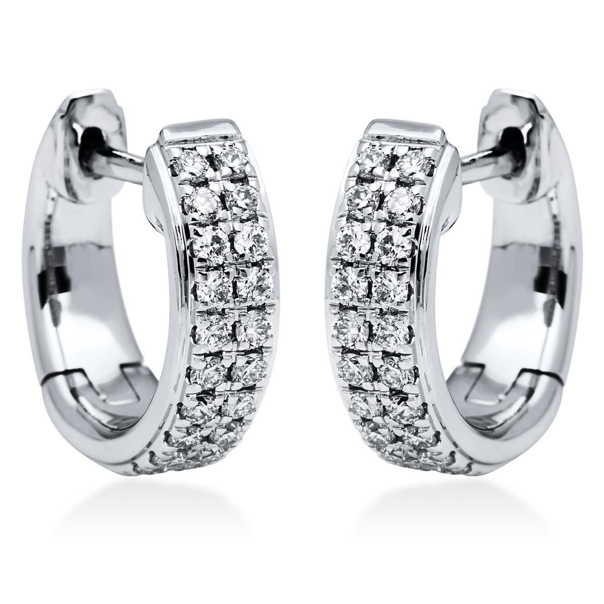 MUAU Schmuck  Creolen 750/18K Weissgold Diamant 0.31ct. 