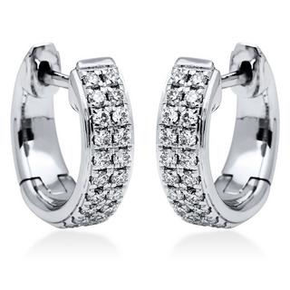 MUAU Schmuck  Creolen 750/18K Weissgold Diamant 0.31ct. 