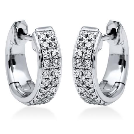 MUAU Schmuck  Creolen 750/18K Weissgold Diamant 0.31ct. 