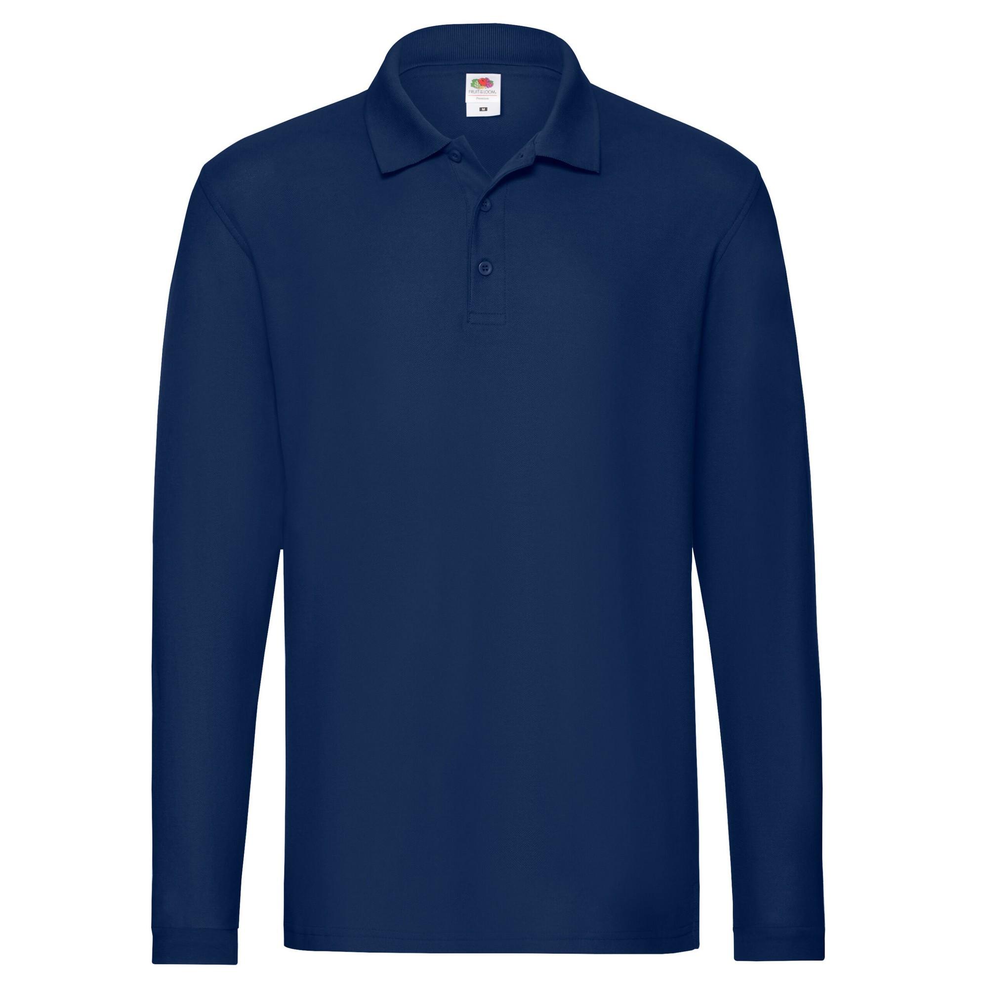 Image of Premium Poloshirt Langärmlig Herren Marine S