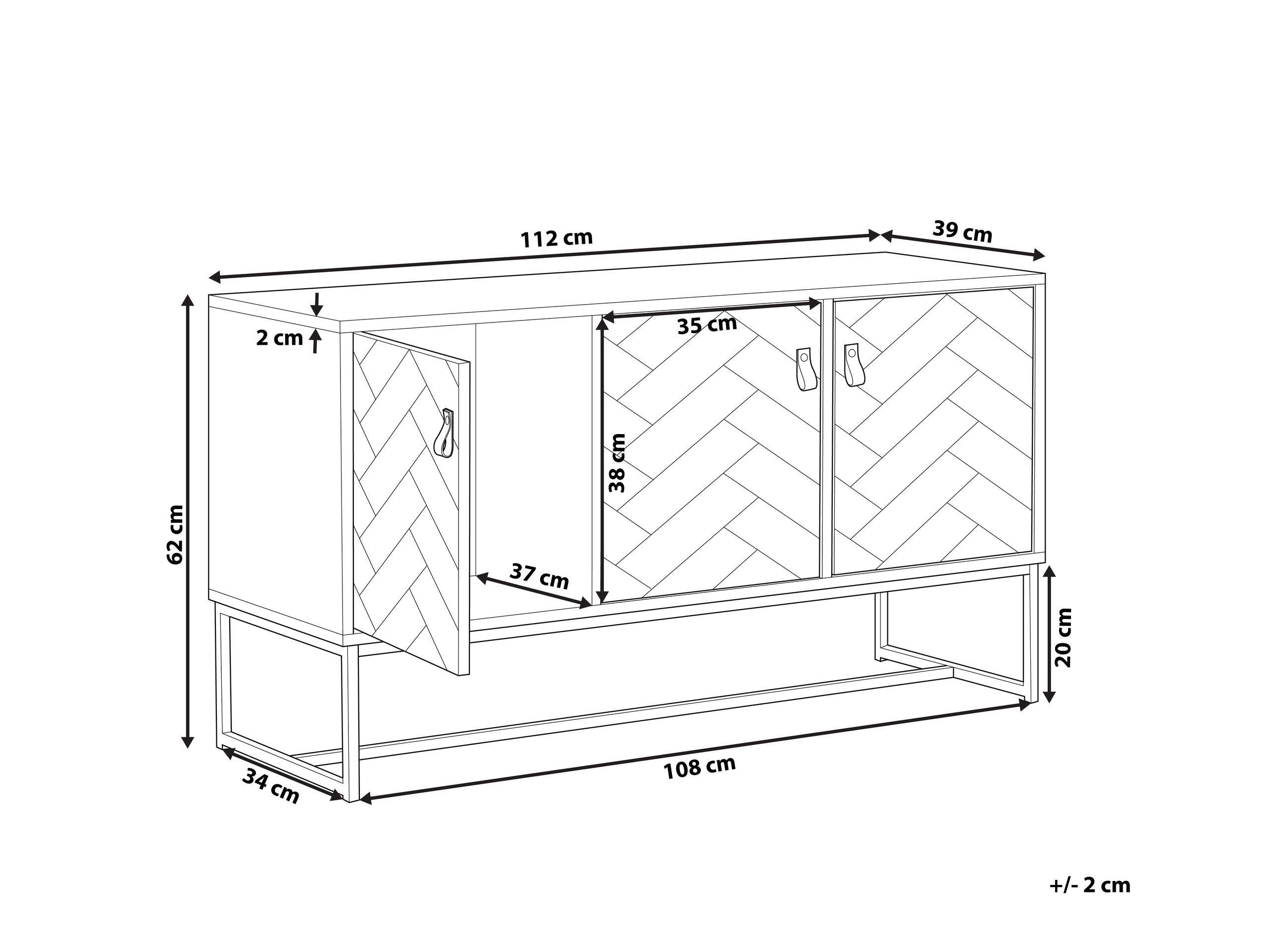 Beliani Credenza a 3 ante en Fibra a media densità (MDF) Moderno NUEVA  