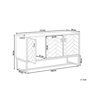 Beliani Credenza a 3 ante en Fibra a media densità (MDF) Moderno NUEVA  