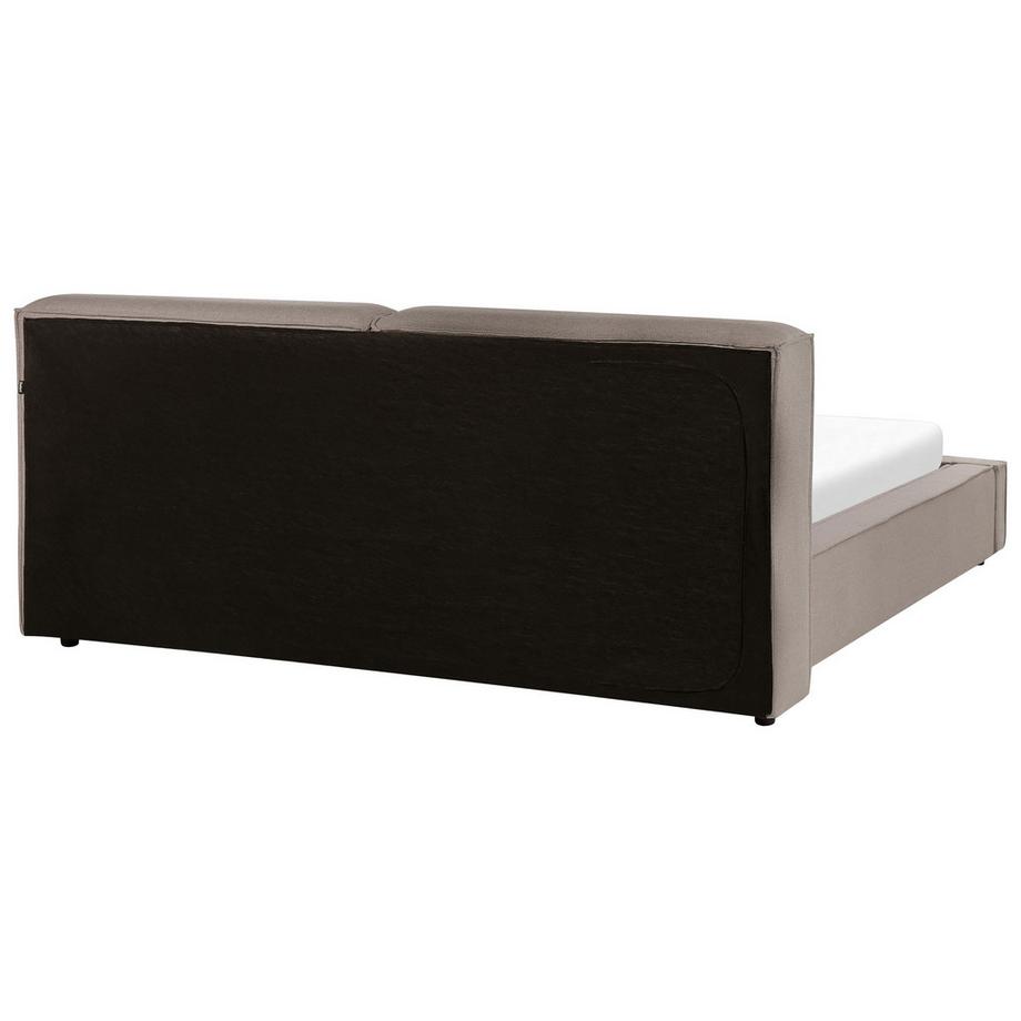 Beliani Lit avec sommier en Tissu Rétro LINARDS  