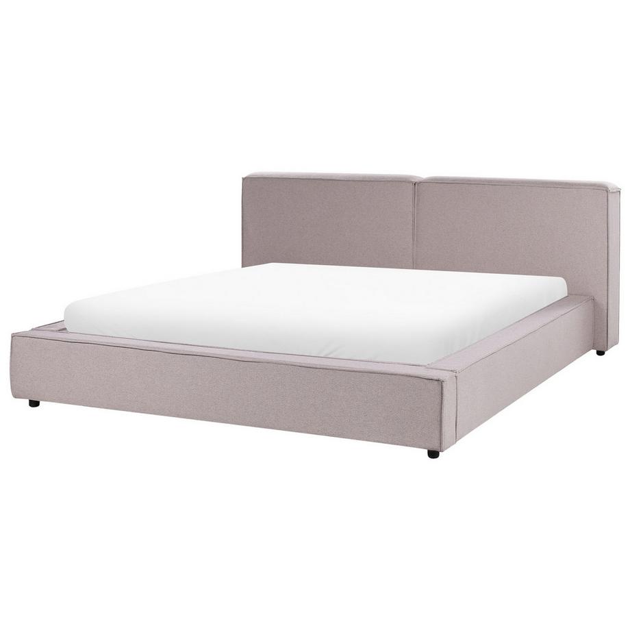 Beliani Lit avec sommier en Tissu Rétro LINARDS  