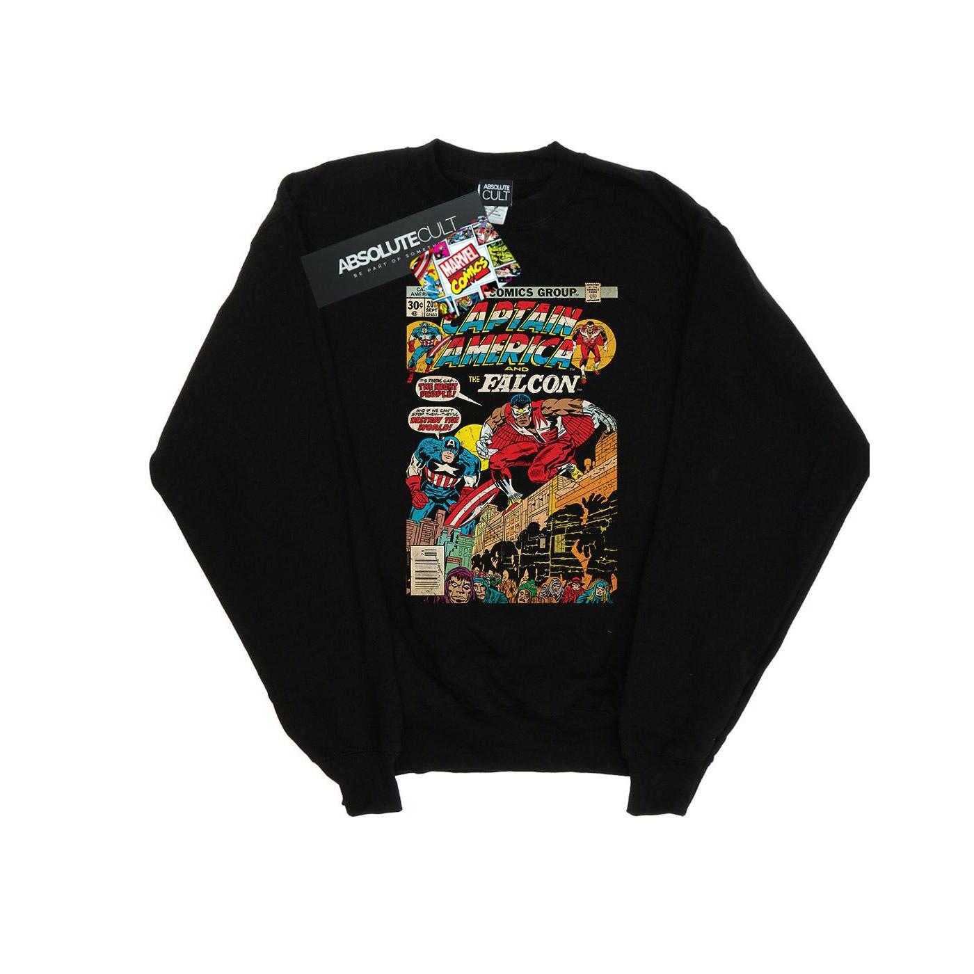 Image of Captain America And Falcon Comic Cover Sweatshirt Mädchen Schwarz 140/146