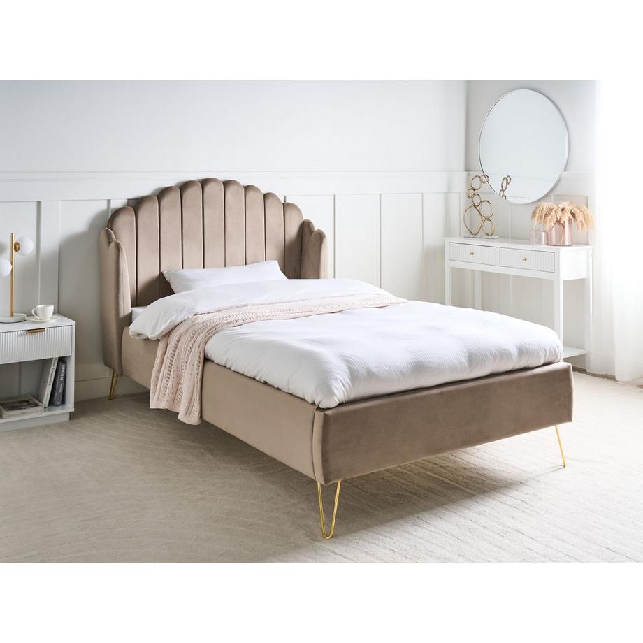 Beliani Letto en Velluto  AMBILLOU  