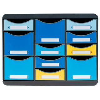 Exacompta Schubladenbox STORE BOX MULTI, 11 offene Schubladen, Bee Blue  