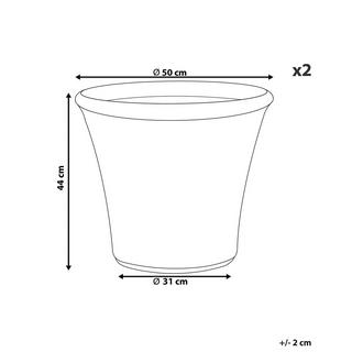 Beliani Set di 2 vasi per piante en Fibra d'argilla Moderno KOKKINO  