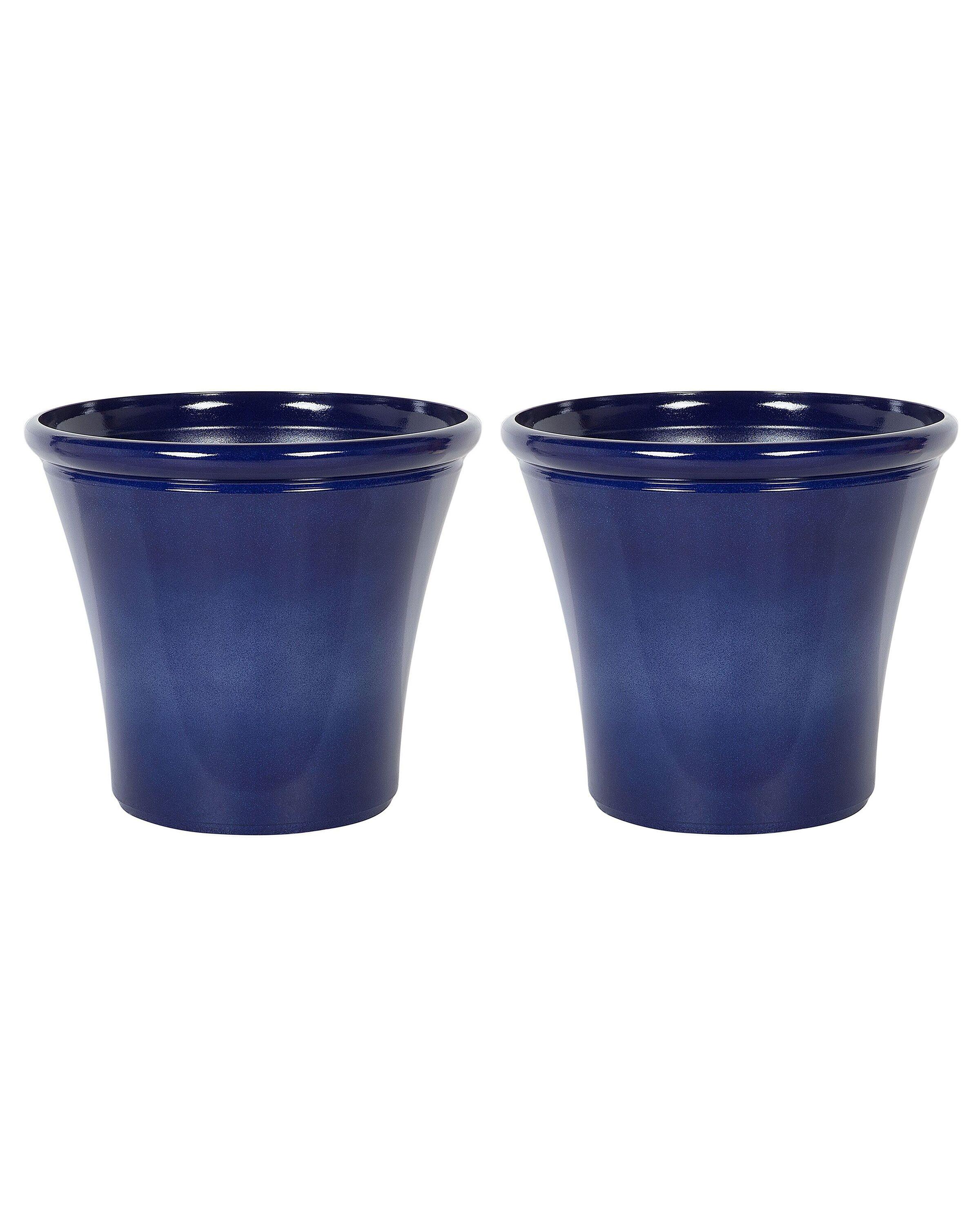 Beliani Lot de 2 pots de fleurs en Fibre d'argile Moderne KOKKINO  