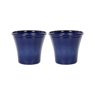 Beliani Lot de 2 pots de fleurs en Fibre d'argile Moderne KOKKINO  