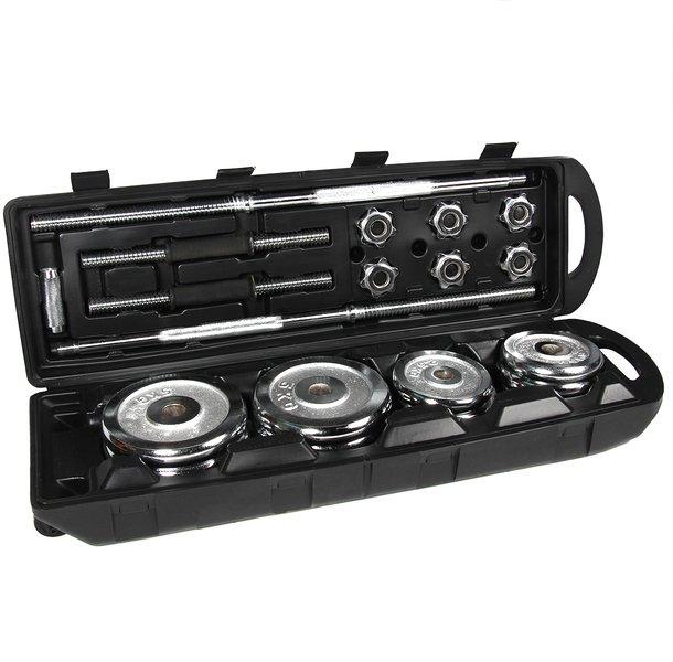 GladiatorFit  Set Hantelscheiben und -stangen 50kg "Dumbbell And Barbell Set" Ø 25mm GladiatorFit 