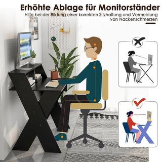 B2X Bureau d'ordinateur en forme de X avec tiroir et support pour moniteur  