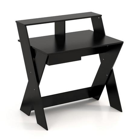 B2X Bureau d'ordinateur en forme de X avec tiroir et support pour moniteur  