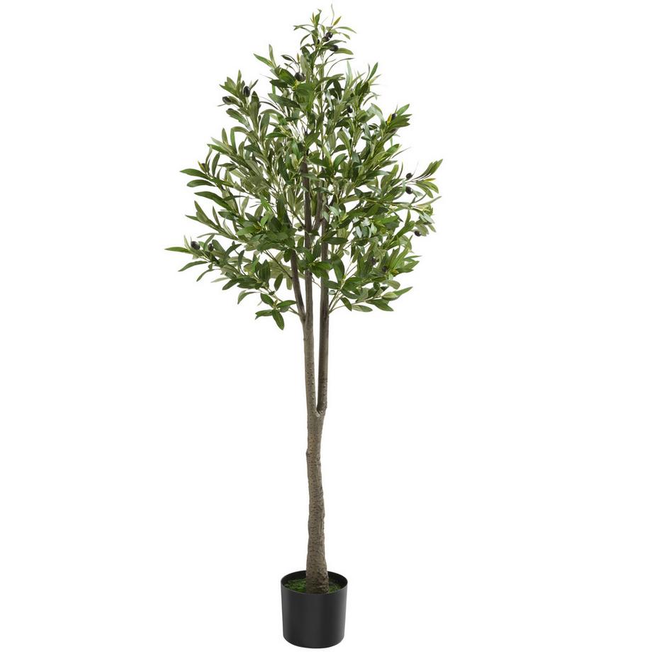 Tectake Künstlicher Olivenbaum Oleand verschiedene Größen detailliert und naturgetreu  