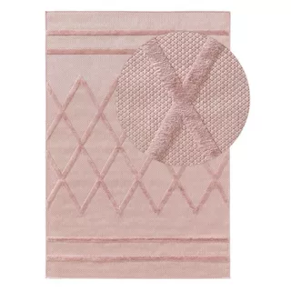 Benuta Tappeto per interno ed esterno Bonte Rosa  