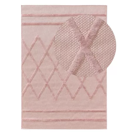 Benuta Tappeto per interno ed esterno Bonte Rosa  