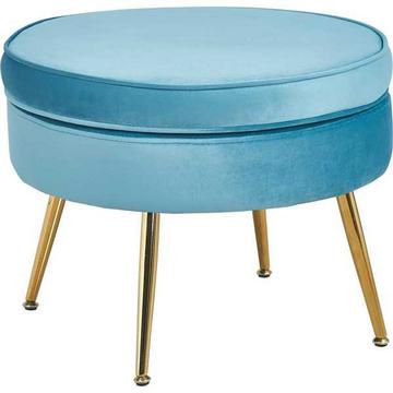 Pouf velours bleu clair