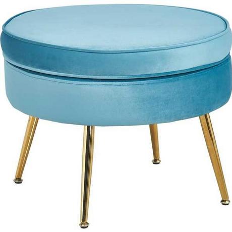 mutoni Pouf velours bleu clair  