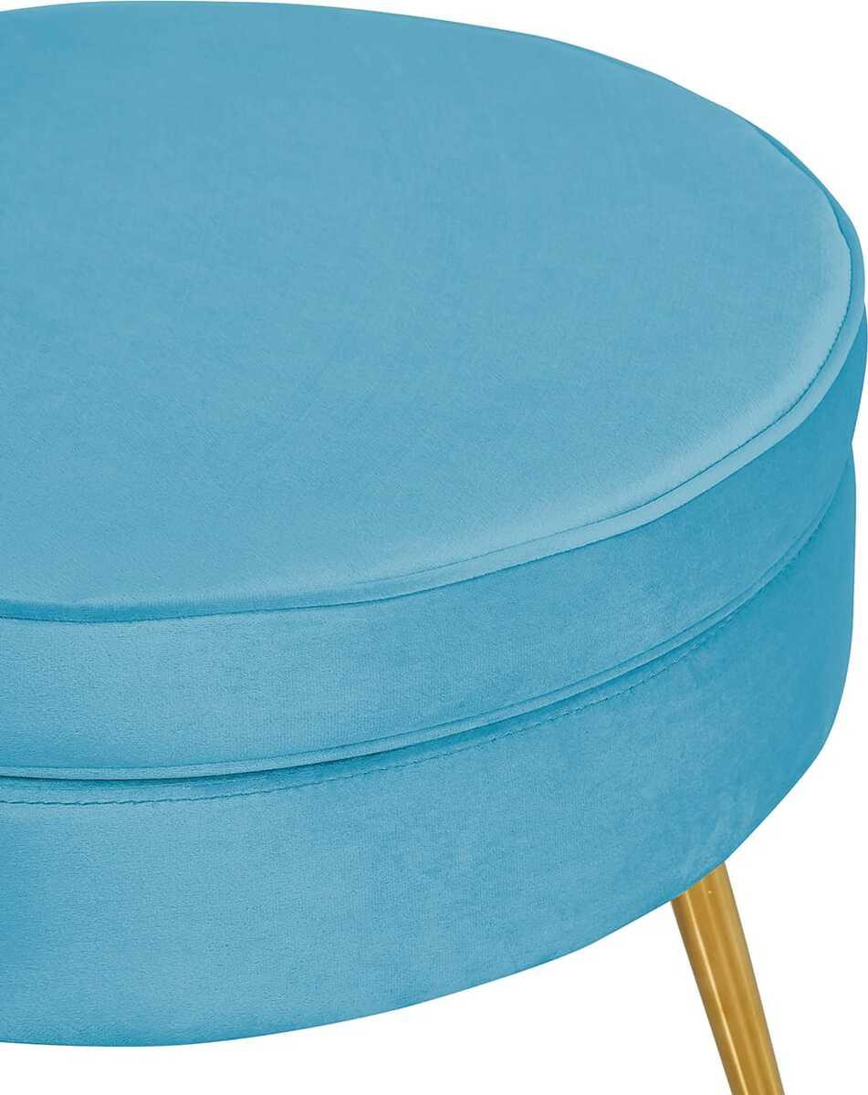 mutoni Pouf en velours bleu clair  