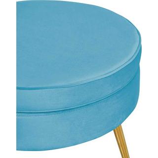 mutoni Pouf en velours bleu clair  