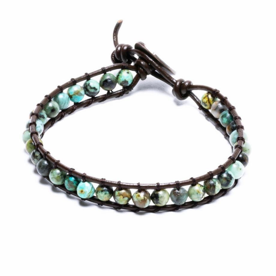 Balibay  Darina  Lederarmband mit 4mm Kambaba Jaspis 