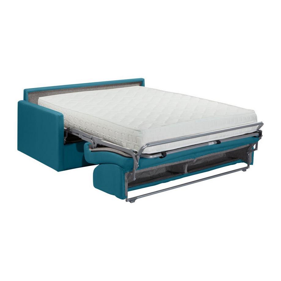 Vente-unique Schlafsofa 2Sitzer Stoff Liegefläche MatratzenTürkis CALIFE  