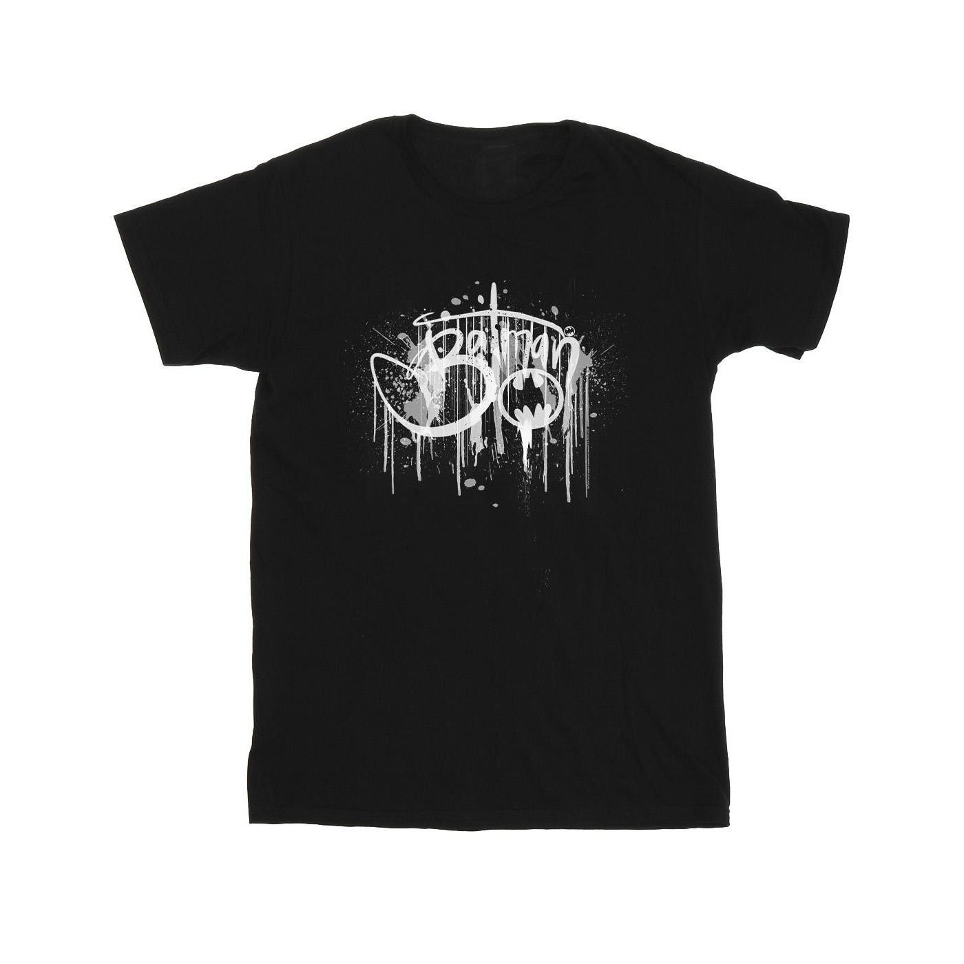 Image of Batman Paint Splatter Tshirt Mädchen Schwarz 128