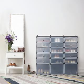 Northix Schuhschrank aus Kunststoff mit 18 Fächern  