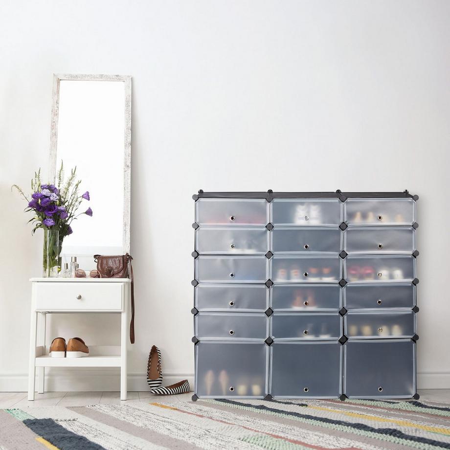 Northix Scarpiera in plastica a 18 scomparti  