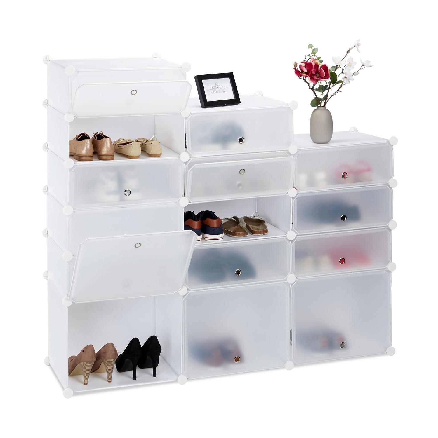 Northix Schuhschrank aus Kunststoff mit 18 Fächern  