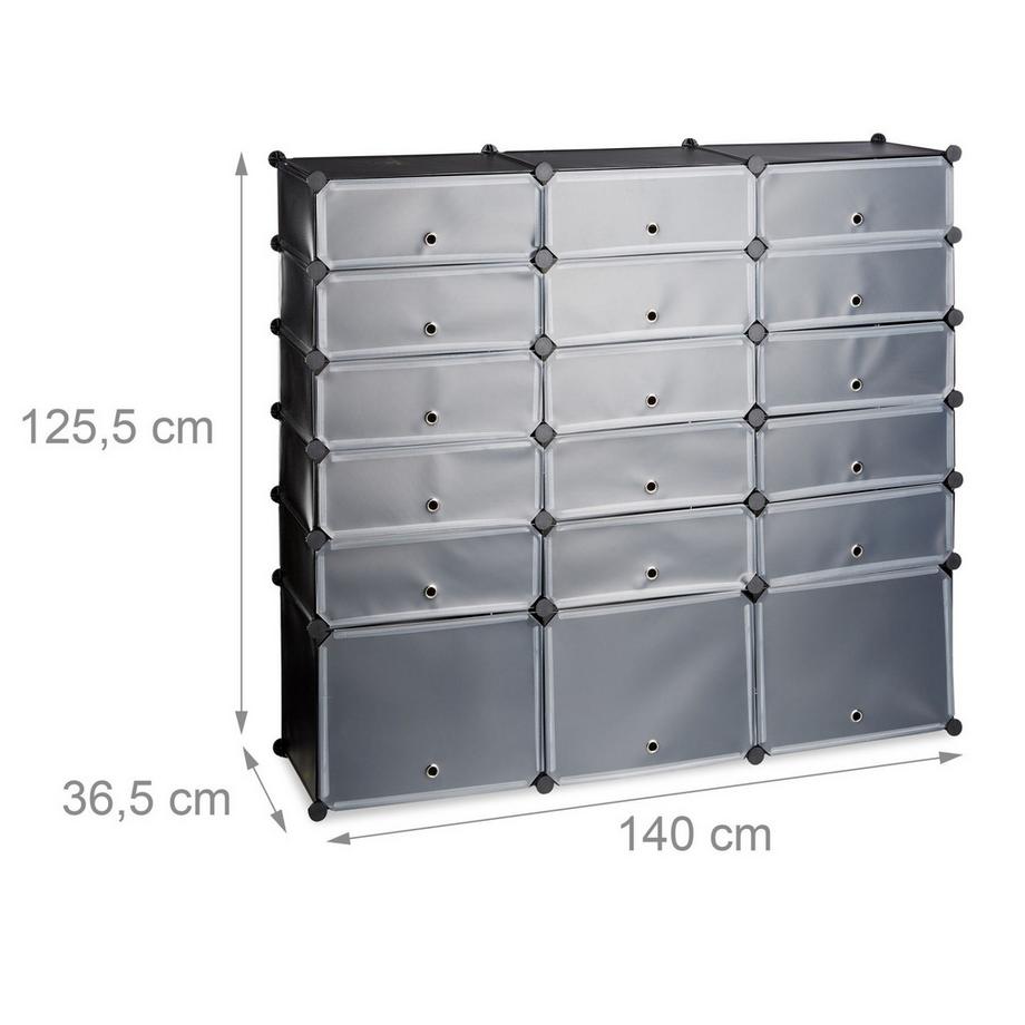 Northix Scarpiera in plastica a 18 scomparti  