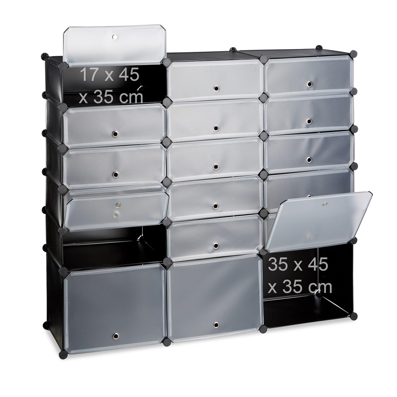 Northix Schuhschrank aus Kunststoff mit 18 Fächern  