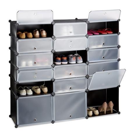 Northix Schuhschrank aus Kunststoff mit 18 Fächern  