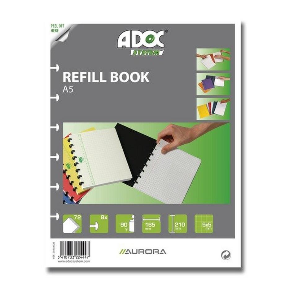 ADOC Ersatzblätter A5 3844.610 kariert 4x4 72 Blatt