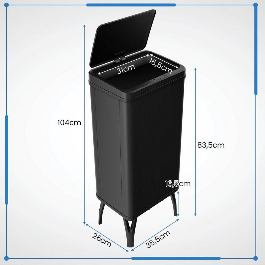 Northix Pattumiera con Sensore di Movimento Automatica in Acciaio Inox  
