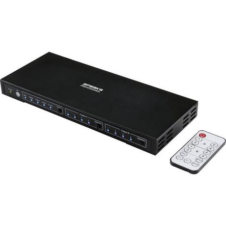 SpeaKa Professional  4x2 Port HDMI-Switch mit Audio-Ports 3840 x 2160 Megapixel Schwarz 