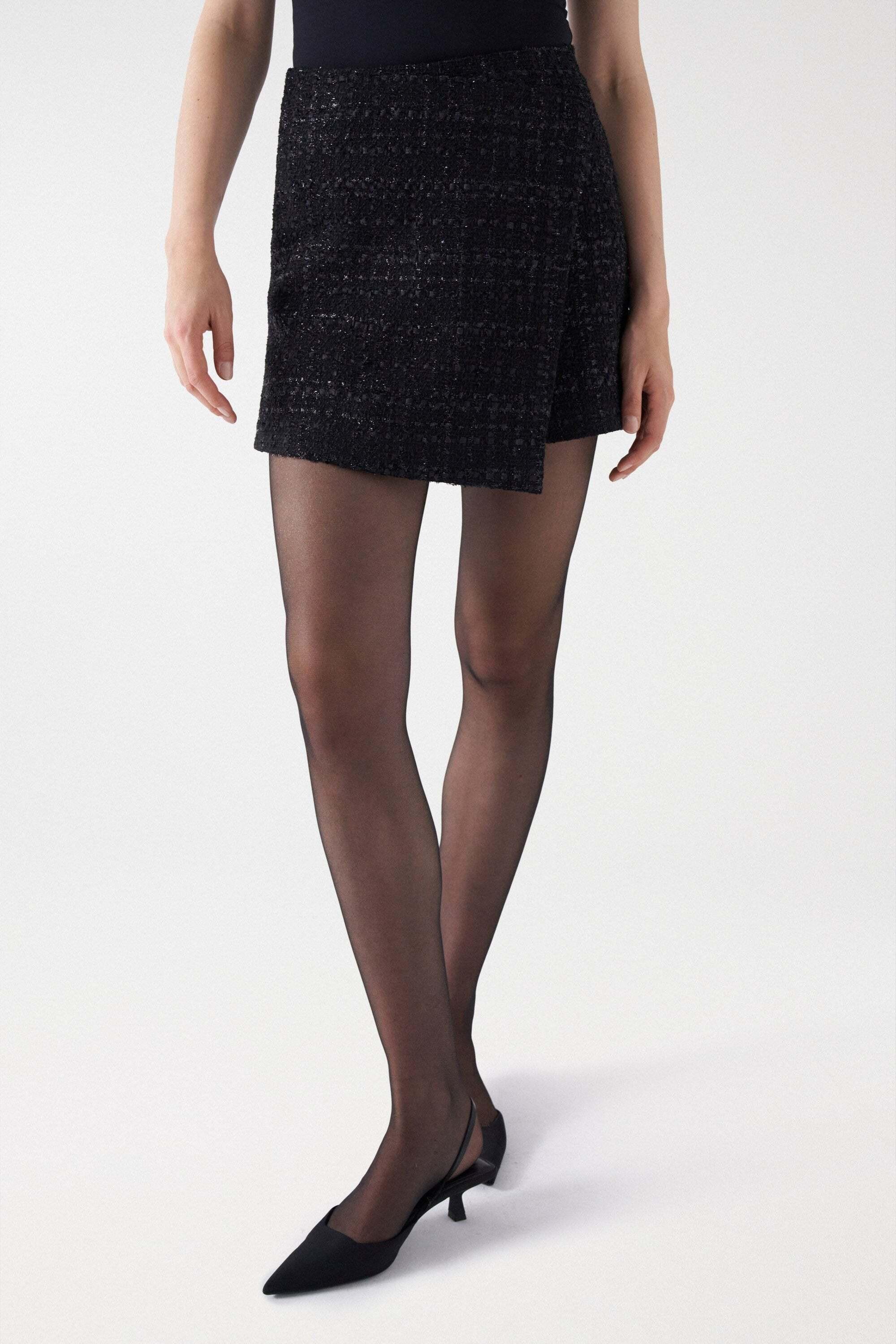 Image of Röcke Tweed Mini Skort Damen Schwarz M