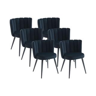 PASCAL MORABITO Lot de 6 chaises en velours et métal - Noir - PRANILA de Pascal MORABITO  