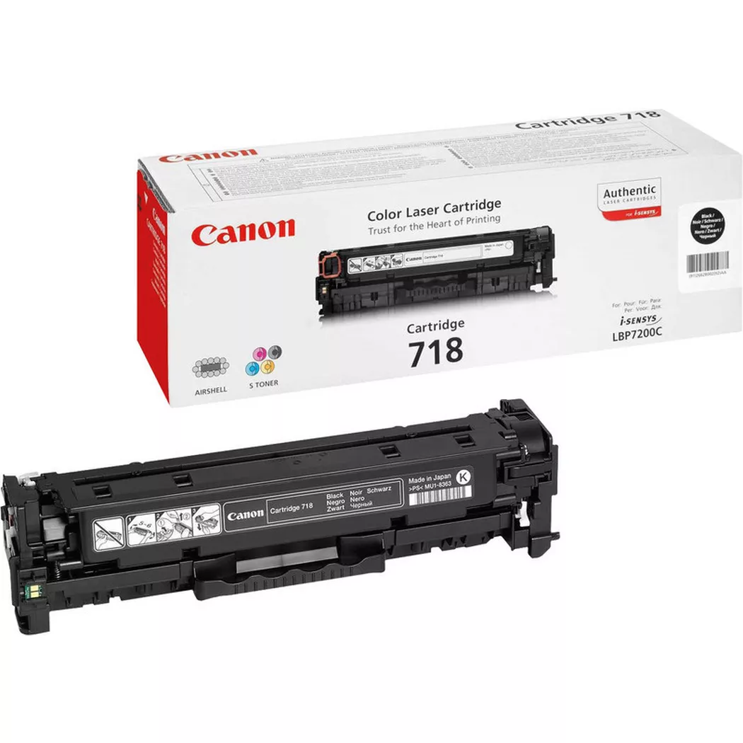 Canon – Toner-Modul 718 schwarz 2662B002 LBP 7200 3400 Seiten, Schwarz, One Size