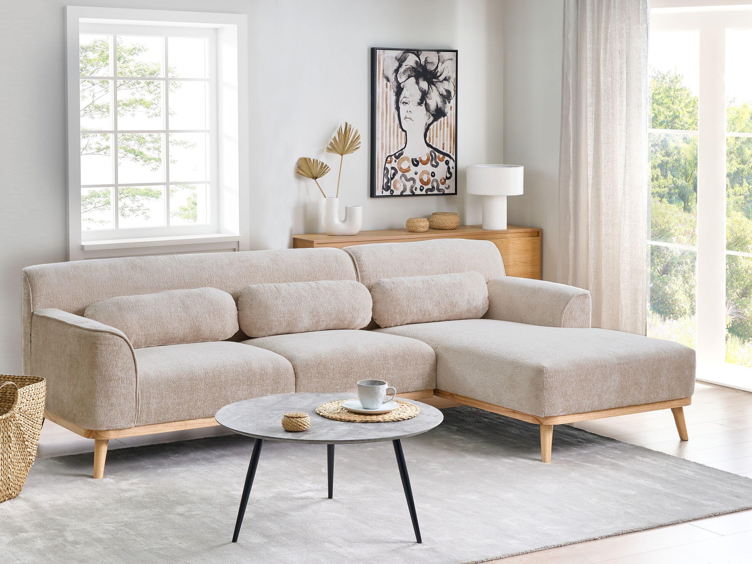 Beliani Ecksofa aus Chenillegewebe Modern SIMOS  