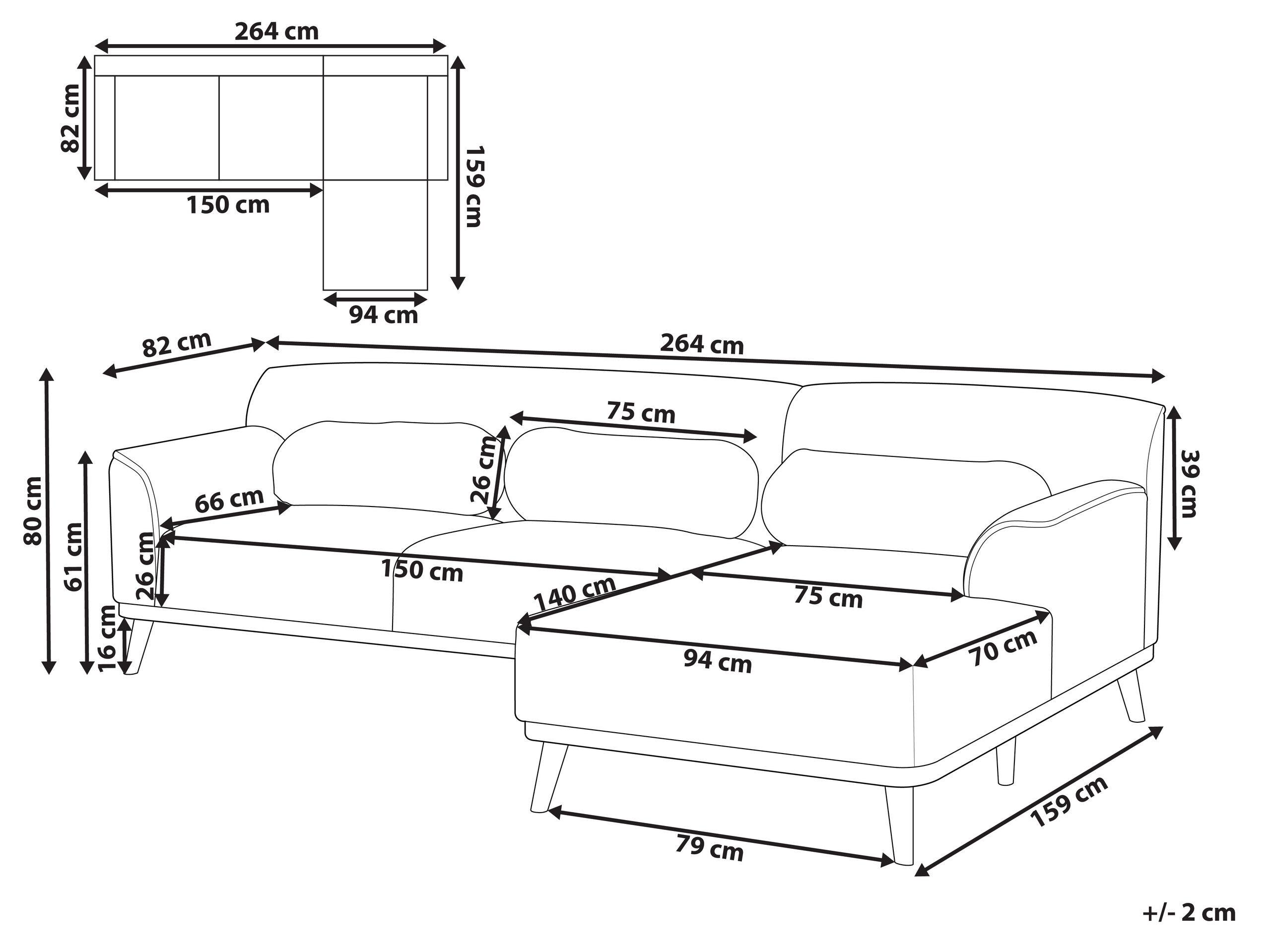 Beliani Ecksofa aus Chenillegewebe Modern SIMOS  