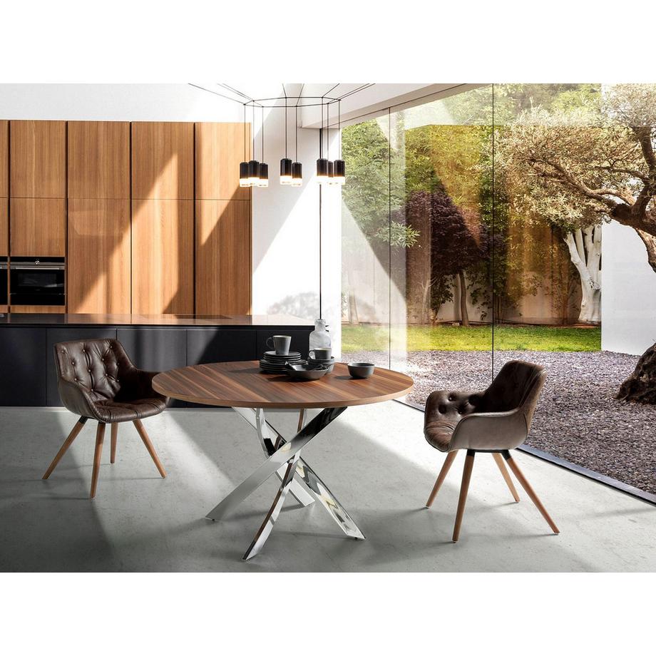 ANGEL CERDA Chaise en similicuir marron chocolat  