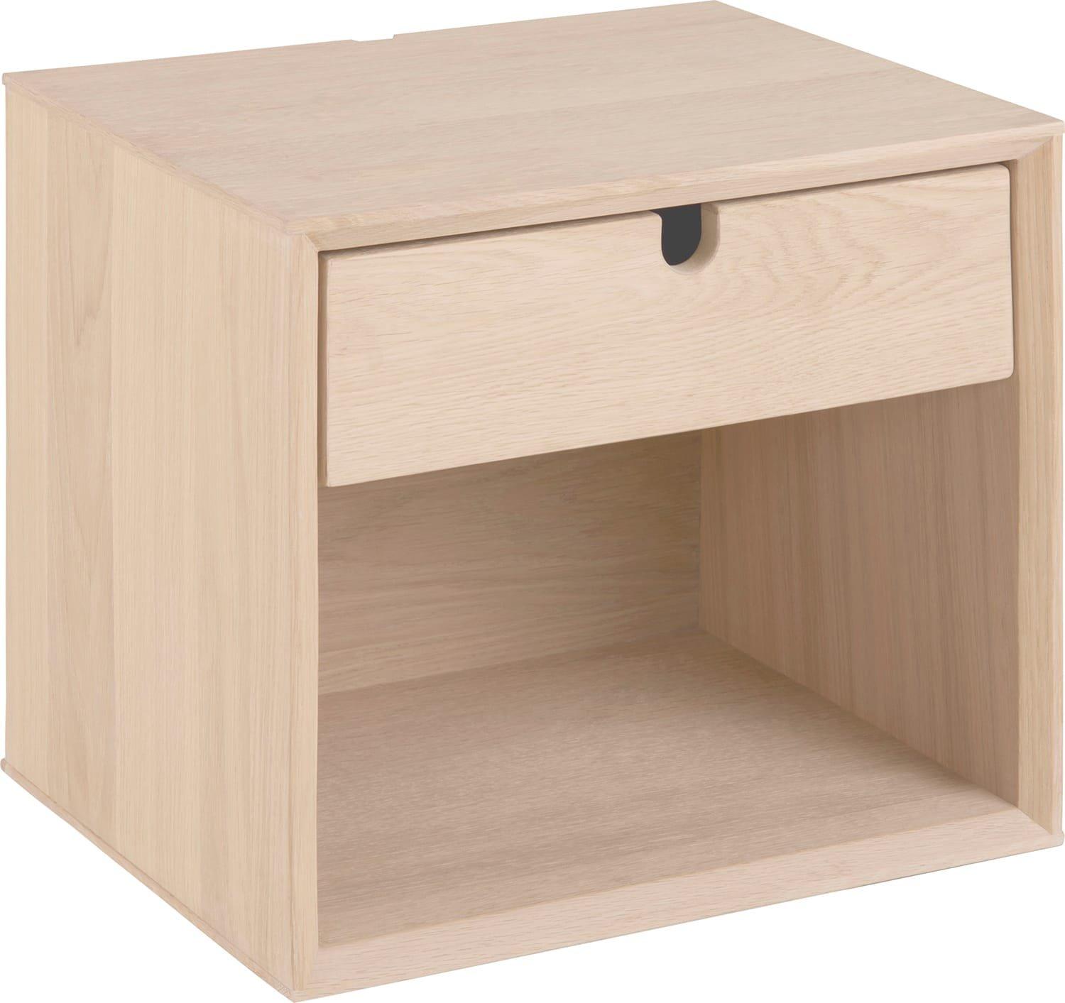 mutoni Table de chevet Stavanger blanc 37x32x33  