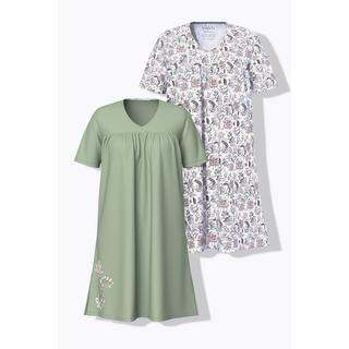 Ulla Popken Bigshirts Confezione da 2 Fiori Scollatura a V Mezza Manica  