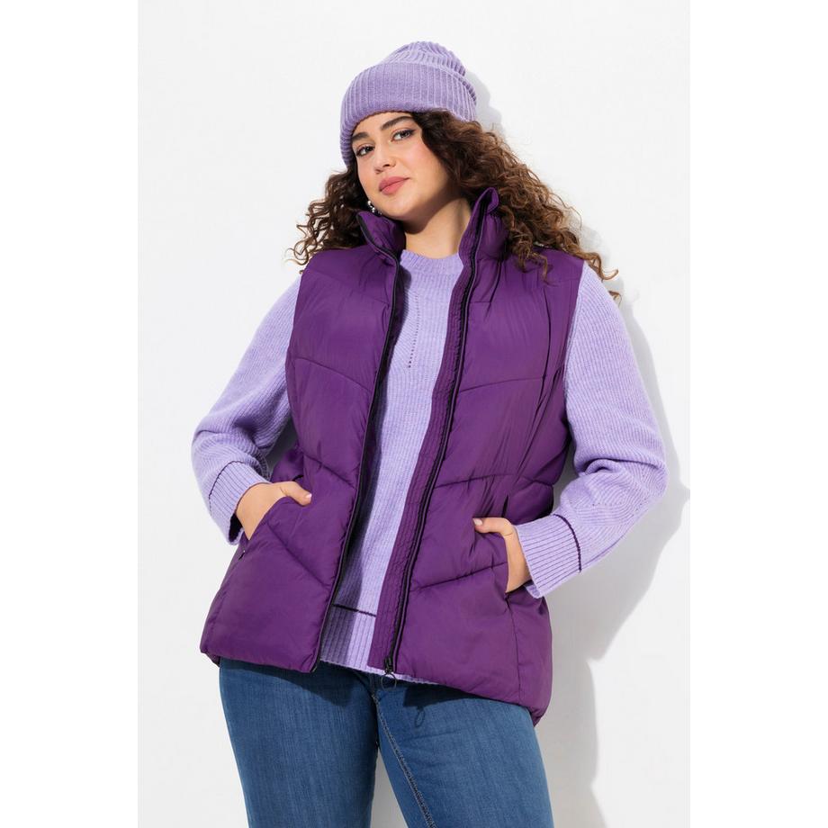 Ulla Popken Gilet matelassé Col montant sans manches  